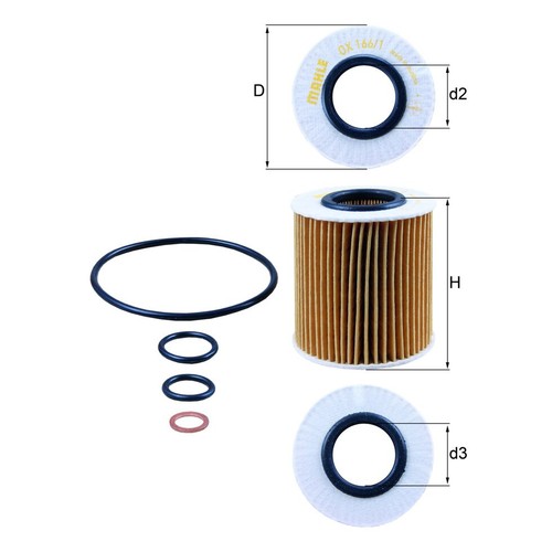 ölfilter mahle 166 1d - 2x, ox